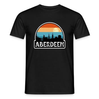 Aberdeen Schottland Flagge Skyline Reisesouvenir - Männer T-Shirt - Schwarz - Vorne - AI Model Male 178 light (178cm)
