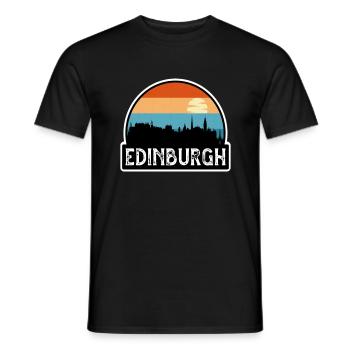 Edinburgh Schottland Flagge Skyline Reisesouvenir - Männer T-Shirt - Schwarz - Vorne - AI Model Male 178 light (178cm)