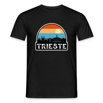 Trieste Italie Flag Skyline Souvenir de voyage - T-shirt homme - noir - Devant - AI Model Male 178 light (178cm)