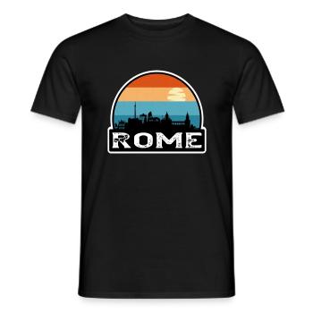 Rom Italien Flagge Skyline Reisesouvenir - Männer T-Shirt - Schwarz - Vorne - AI Model Male 178 light (178cm)