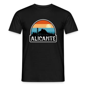 Alicante Espagne Flag Skyline Souvenir de voyage - T-shirt homme - noir - Devant - AI Model Male 178 light (178cm)