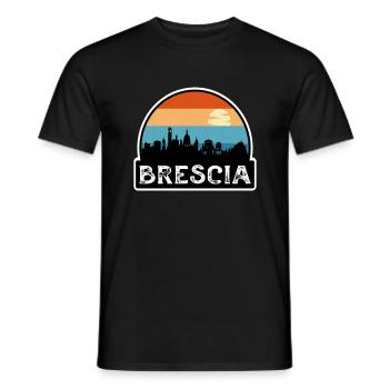 Brescia Italie Flag Skyline Souvenir de voyage - T-shirt homme - noir - Devant - AI Model Male 178 light (178cm)
