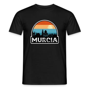 Murcia Spanien Flagge Skyline Reisesouvenir - Männer T-Shirt - Schwarz - Vorne - AI Model Male 178 light (178cm)