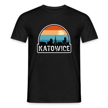 Katowice Pologne Flag Skyline Souvenir de voyage - T-shirt homme - noir - Devant - AI Model Male 178 light (178cm)