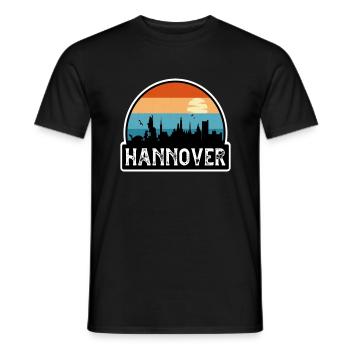 Hannover Deutschland Flagge Skyline Reisesouvenir - Männer T-Shirt - Schwarz - Vorne - AI Model Male 178 light (178cm)