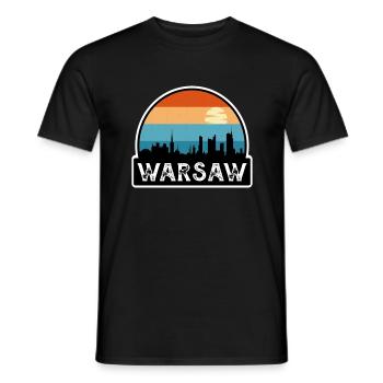 Varsovie Pologne Flag Skyline Souvenir de voyage - T-shirt homme - noir - Devant - AI Model Male 178 light (178cm)