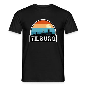 Tilburg Niederlande Flagge Skyline Reisesouvenir - Männer T-Shirt - Schwarz - Vorne - AI Model Male 178 light (178cm)