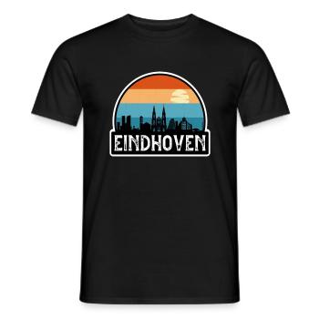Eindhoven Netherlands Flag Skyline Travel Souvenir - Men's T-Shirt - black - Front - AI Model Male 178 light (178cm)