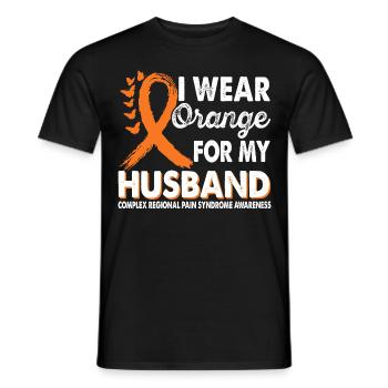 Wear orange for husband support - Men's T-Shirt - black - Front - AI Model Male 178 light (178cm)