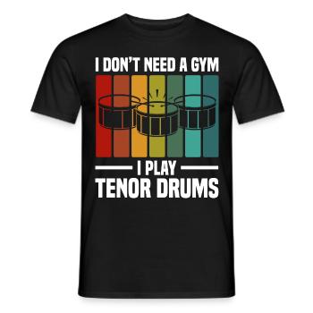 Tenortrommel - Männer T-Shirt - Schwarz - Vorne - AI Model Male 178 light (178cm)