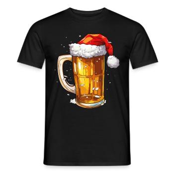 Weihnachten Bier Weihnachtsbier Prost Lustig Humor - Männer T-Shirt - Schwarz - Vorne - AI Model Male 178 light (178cm)