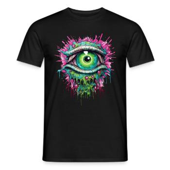 Psychedelic Eye Colorful LSD Drug Trip - Men's T-Shirt - black - Front - AI Model Male 178 light (178cm)
