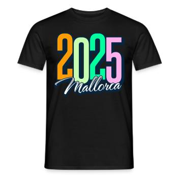 2025 Mallorca - Männer T-Shirt - Schwarz - Vorne - AI Model Male 178 light (178cm)