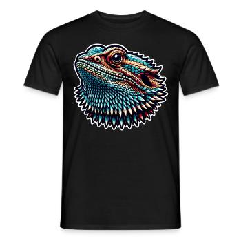Bartagame Bartagamen Bearded Dragon - Men's T-Shirt - black - Front - AI Model Male 178 light (178cm)
