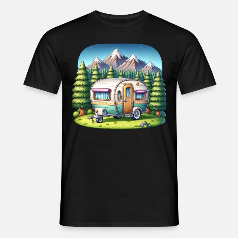 Camping Autocamper Campingvogn - Mænd T-shirt - sort