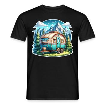 Camping Camper Caravan - Men's T-Shirt - black - Front - AI Model Male 178 light (178cm)