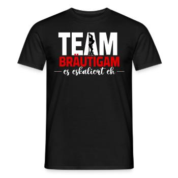 JGA - Team Bräutigam es escaliert eh - T-shirt homme - noir - Devant - AI Model Male 178 light (178cm)