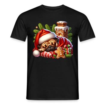 Pug Sleeps - Men's T-Shirt - black - Front - AI Model Male 178 light (178cm)