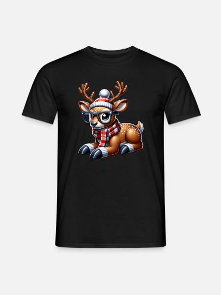 Reindeer Christmas - Männer T-Shirt - Schwarz