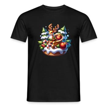 Arbres de Noël Mignon Renne Noël - T-shirt homme - noir - Devant - AI Model Male 178 light (178cm)