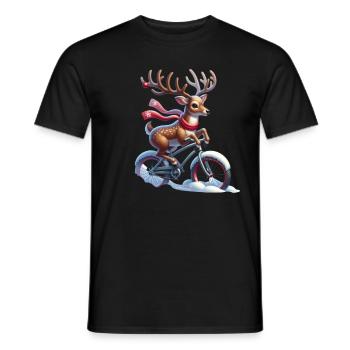 Renne de Noël - T-shirt homme - noir - Devant - AI Model Male 178 light (178cm)