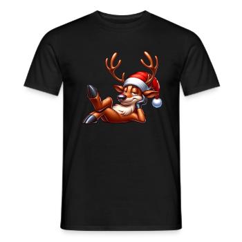 Noël des rennes - T-shirt homme - noir - Devant - AI Model Male 178 light (178cm)
