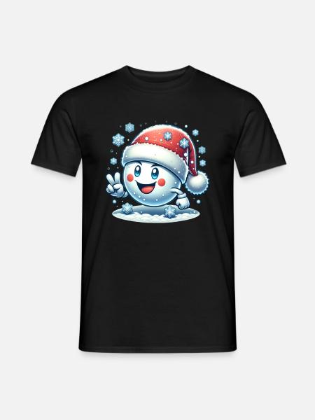 Weihnachts Schneeball Schneeflocken Weihnachten - Männer T-Shirt - Schwarz