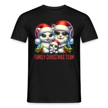 Family Christmas Team Cats Family Christmas - Men's T-Shirt - black - Front - AI Model Male 178 light (178cm)