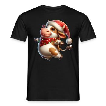 Noël de vache - T-shirt homme - noir - Devant - AI Model Male 178 light (178cm)