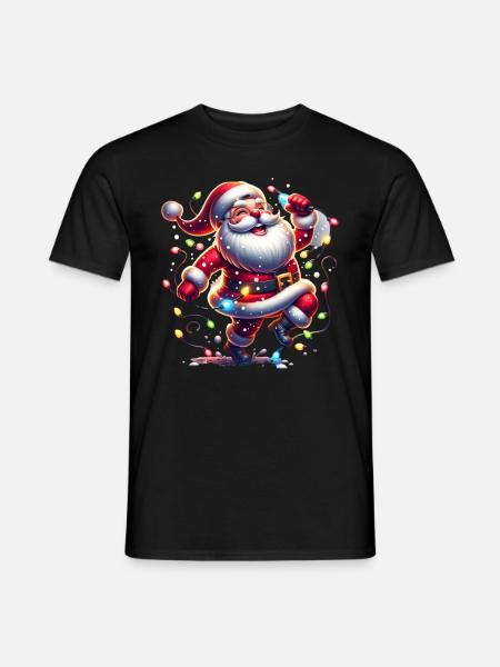 Weihnachtsmann Tanzt - Männer T-Shirt - Schwarz