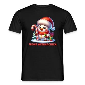 Schneemann Frohe Weihnachten Weihnachtsfeier - Männer T-Shirt - Schwarz - Vorne - AI Model Male 178 light (178cm)