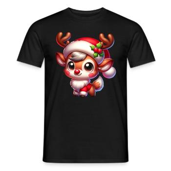 Noël Renne Cerf Bois Noël Doux - T-shirt homme - noir - Devant - AI Model Male 178 light (178cm)