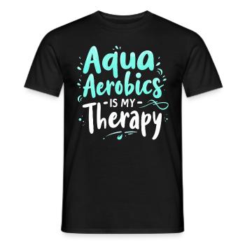 Aqua Aerobics Is My Therapy - Men's T-Shirt - black - Front - AI Model Male 178 light (178cm)