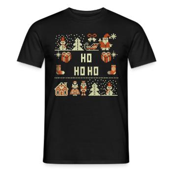 Ho Ho Ho Weihnachten Weihnachtsschlitten - Männer T-Shirt - Schwarz - Vorne - AI Model Male 178 light (178cm)