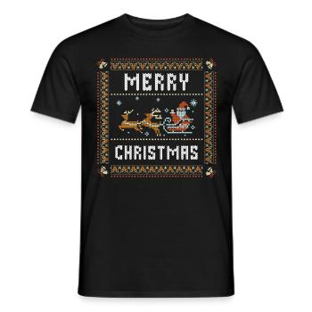 Merry Christmas Ugly Christmas Weihnachtsspruch - Männer T-Shirt - Schwarz - Vorne - AI Model Male 178 light (178cm)