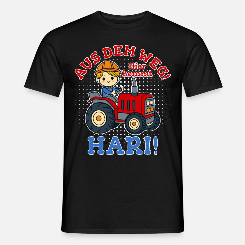 Hari Name Traktor - Männer T-Shirt - Schwarz