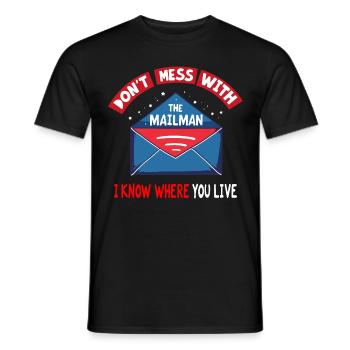 Lustiger Spruch für Postboten - Männer T-Shirt - Schwarz - Vorne - AI Model Male 178 light (178cm)