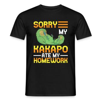 Kakapo Homework Eaten New Zealand Kakapo - Men's T-Shirt - black - Front - AI Model Male 178 light (178cm)