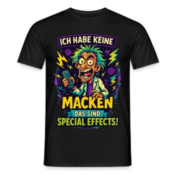 Ich habe keine Macken – Das sind Special Effects - Männer T-Shirt - Schwarz - Vorne - AI Model Male 178 light (178cm)