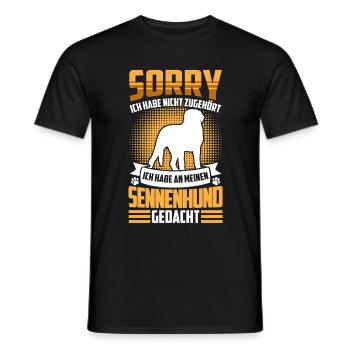Mountain dog not heard Swiss Mountain Dog - Men's T-Shirt - black - Front - AI Model Male 178 light (178cm)