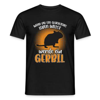 Become a Gerbil Rodent Gerbil - Men's T-Shirt - black - Front - AI Model Male 178 light (178cm)