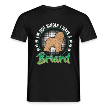 Briard not single Berger de Brie - Men's T-Shirt - black - Front - AI Model Male 178 light (178cm)