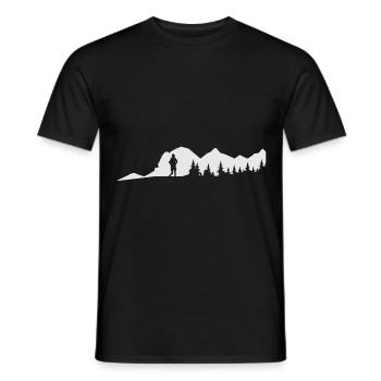 Gift idea for mountain hikes in the mountains - Men's T-Shirt - black - Front - AI Model Male 178 light (178cm)
