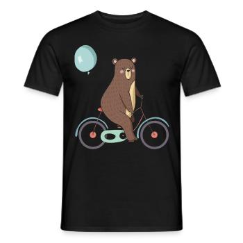 Ours sur un vélo - T-shirt homme - noir - Devant - AI Model Male 178 light (178cm)