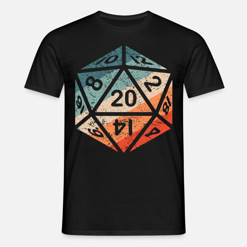 Terningebrætspil Dragon Gamer Gave RPG D20 - T-shirt til herrer - sort