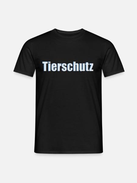 Schriftzug Tierschutz - Männer T-Shirt - Schwarz
