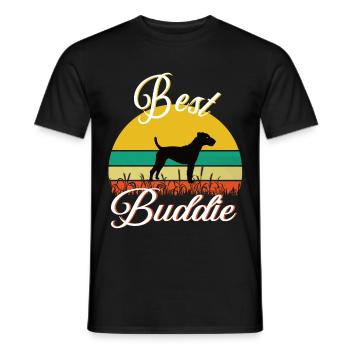 Best Buddie Jack Russel retro - Männer T-Shirt - Schwarz - Vorne - AI Model Male 178 light (178cm)