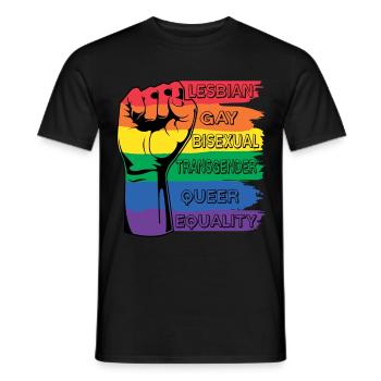 Pride Arc-en-ciel Poing LGBT - T-shirt homme - noir - Devant - AI Model Male 178 light (178cm)
