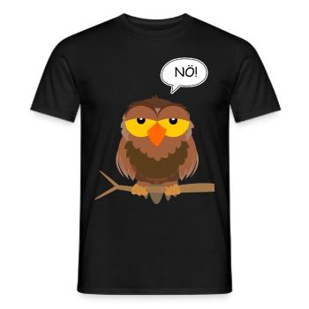 Owl Nö No Naysayer Kein Bock Faul listless - Men's T-Shirt - black - Front - AI Model Male 178 light (178cm)