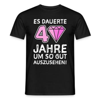 40 Jahre Gratulieren Geburtstagsgruß - Männer T-Shirt - Schwarz - Vorne - AI Model Male 178 light (178cm)